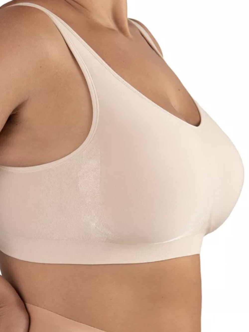 Shapermint Essentials Women's Straps Wireless Comfort Bra 10024 Chai NWT